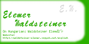 elemer waldsteiner business card